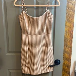 Brown plaid UO dress